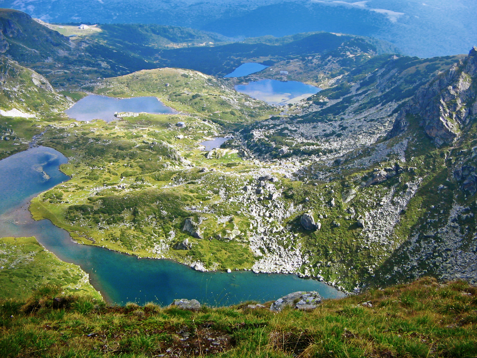 Panoramic view of the Seven Rila Lakes in Bulgaria